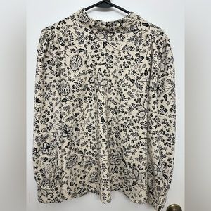 ***SOLD*** LOFT Mock Tie Neck Blouse, Sz M